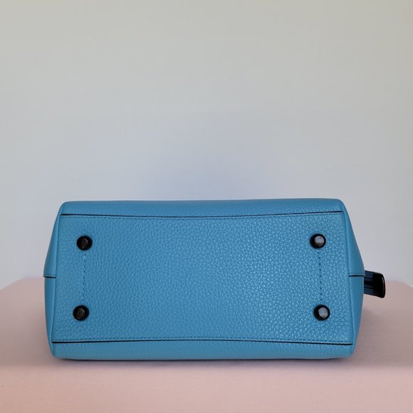 Coach Cara Pebbled Leather Satchel-Pool Color - Picture 10 of 16